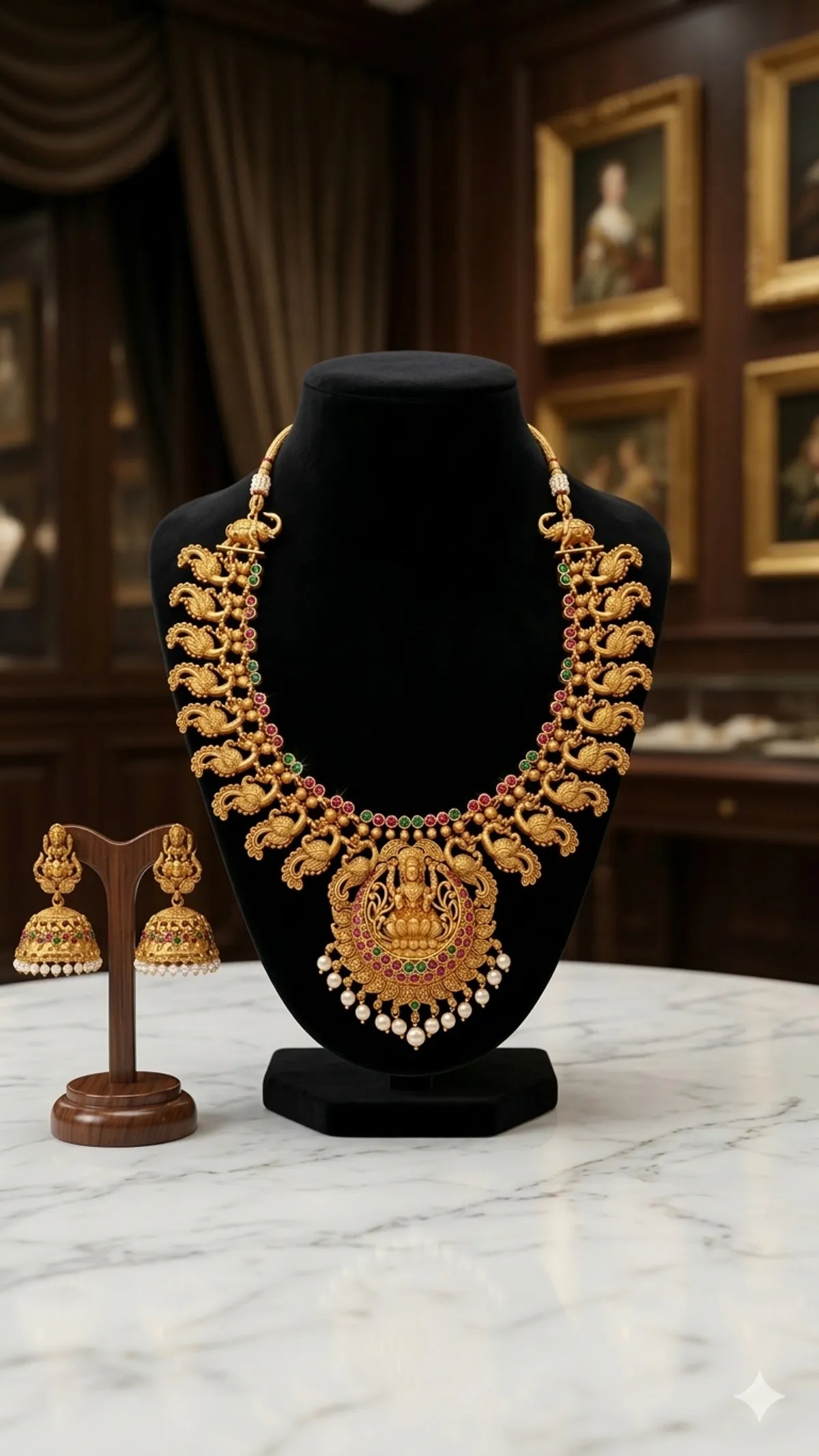 Laxmi Antique  Peacock Grace Necklace